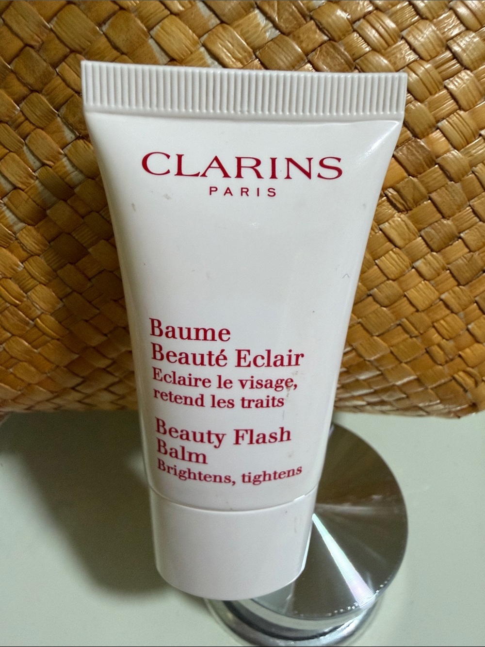 Clarins White Tube with Red Logo - Beauty Flash Balm